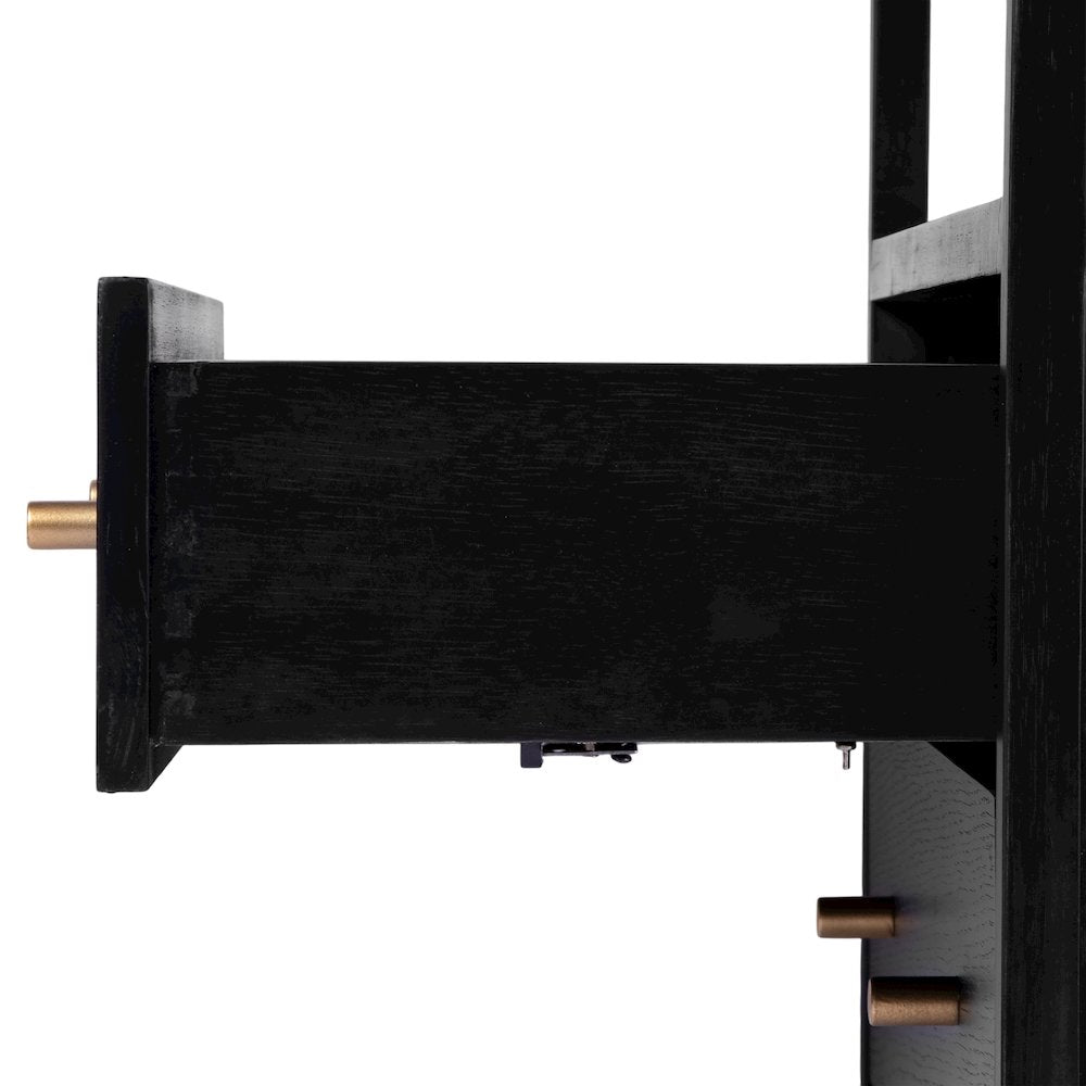 Mendel 21.25 in. W Wood 2 Drawer Nightstand, Black
