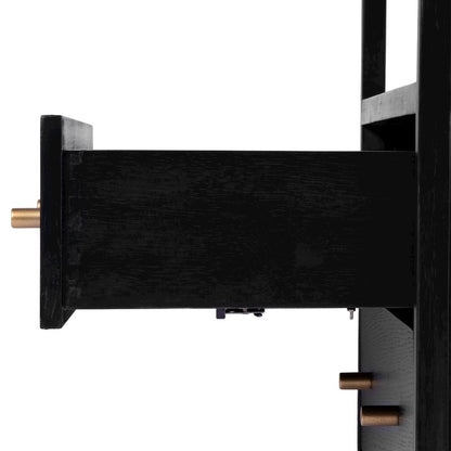 Mendel 21.25 in. W Wood 2 Drawer Nightstand, Black