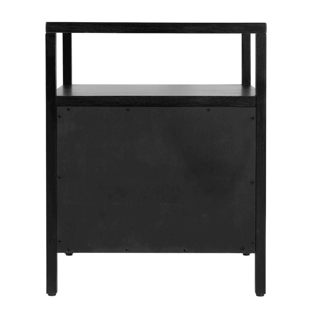 Mendel 21.25 in. W Wood 2 Drawer Nightstand, Black