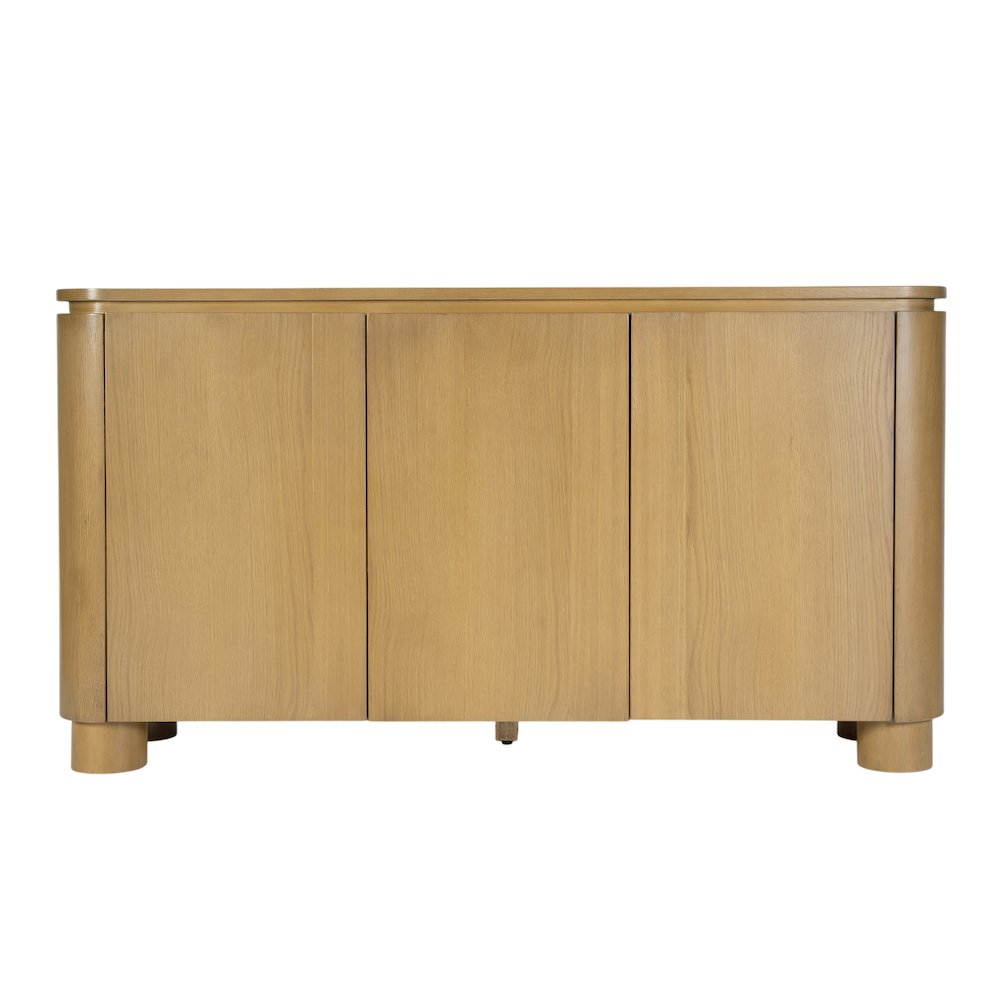 Genoa 60 in. W Rectangular Wood Sideboard with Storage, Light Brown