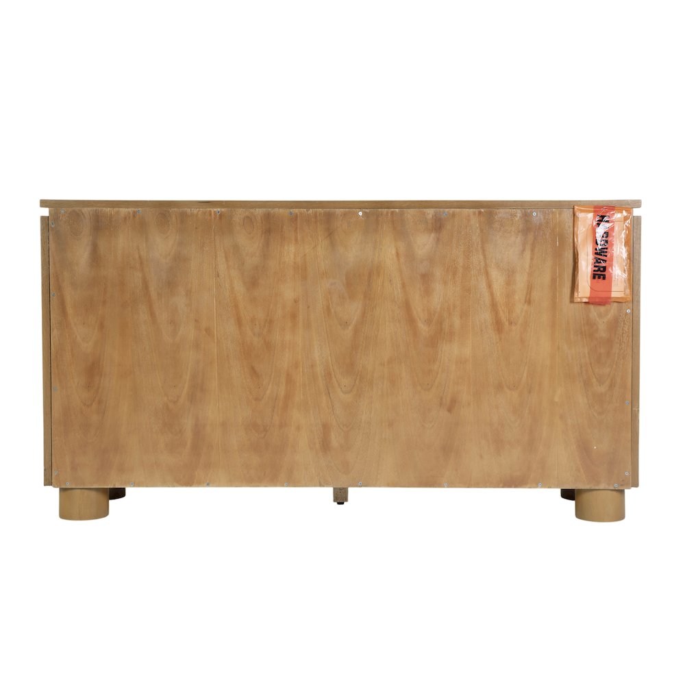 Genoa 60 in. W Rectangular Wood Sideboard with Storage, Light Brown