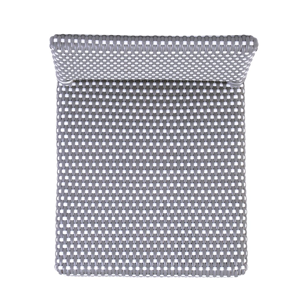 Serienna 30 in. Seat Height Rattan Low Back Bar Stool, Gray and White Dot