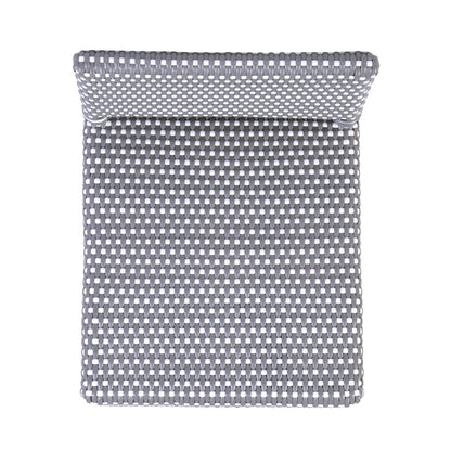 Serienna 30 in. Seat Height Rattan Low Back Bar Stool, Gray and White Dot