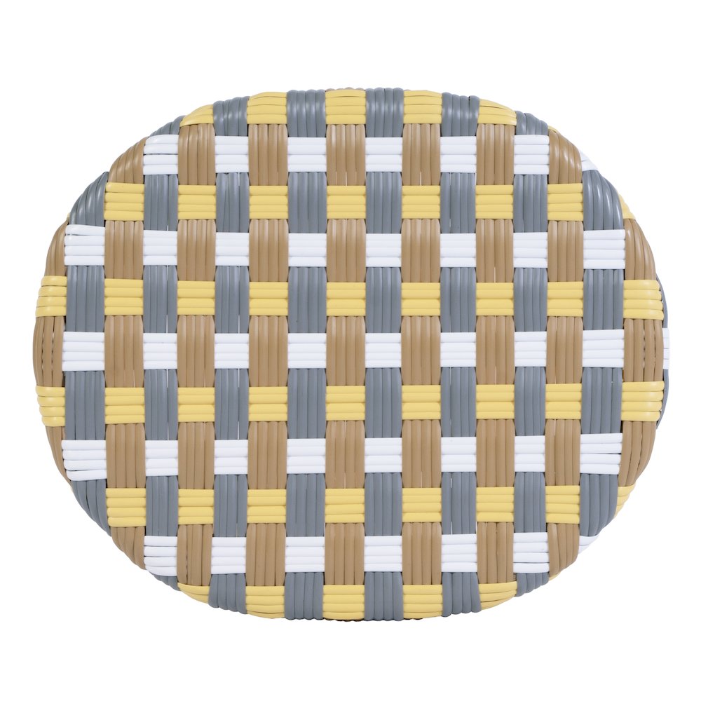 Ballito 30 in. Seat Height Oval Rattan Bar Stool with Footrest, Yellow and Brown