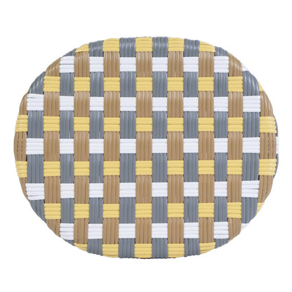 Ballito 30 in. Seat Height Oval Rattan Bar Stool with Footrest, Yellow and Brown