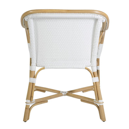 Portofino 18.75 in. Seat Height Rattan Arm Chair, Smooth White