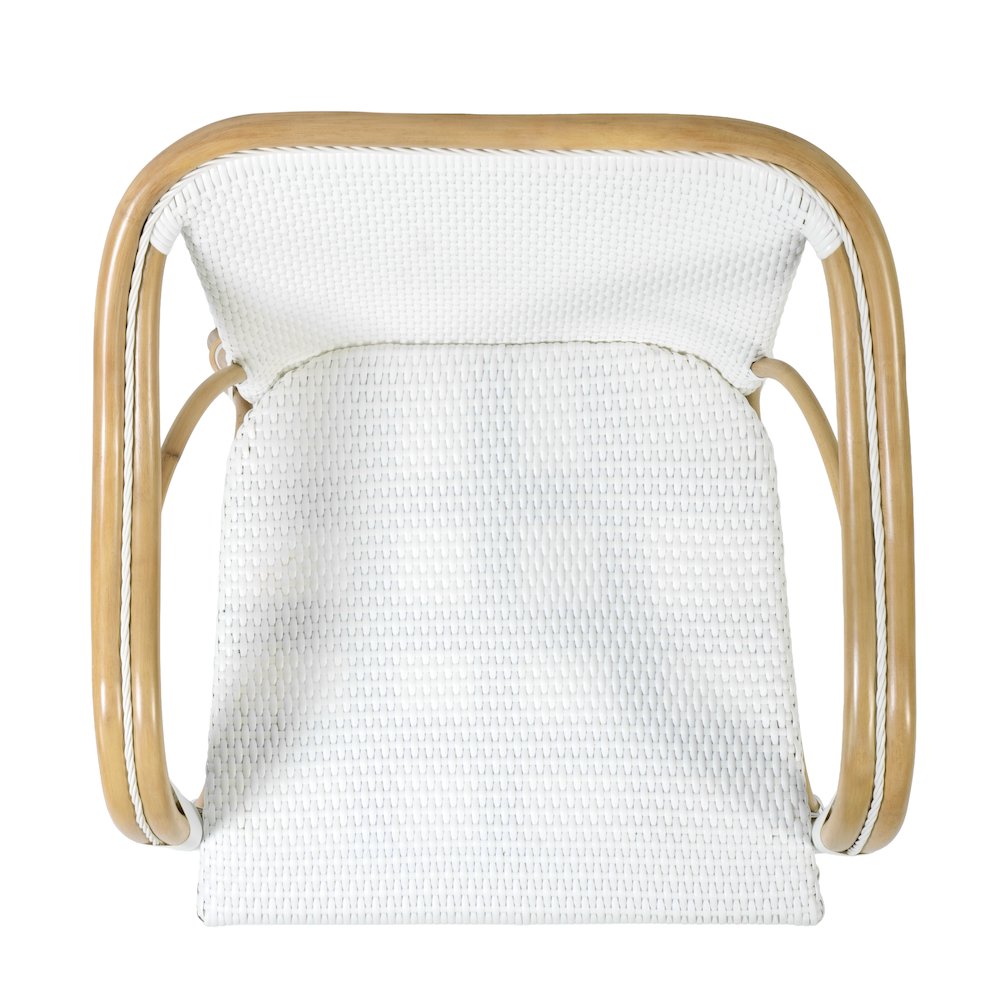 Portofino 18.75 in. Seat Height Rattan Arm Chair, Smooth White
