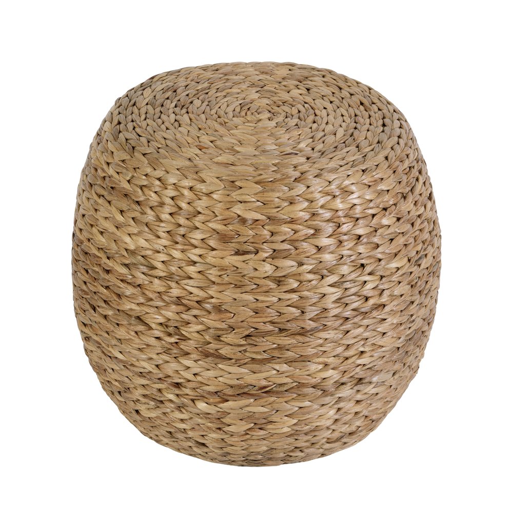 Portofino 22 in. W Water Hyacinth & Rattan Accent Stool, Natural