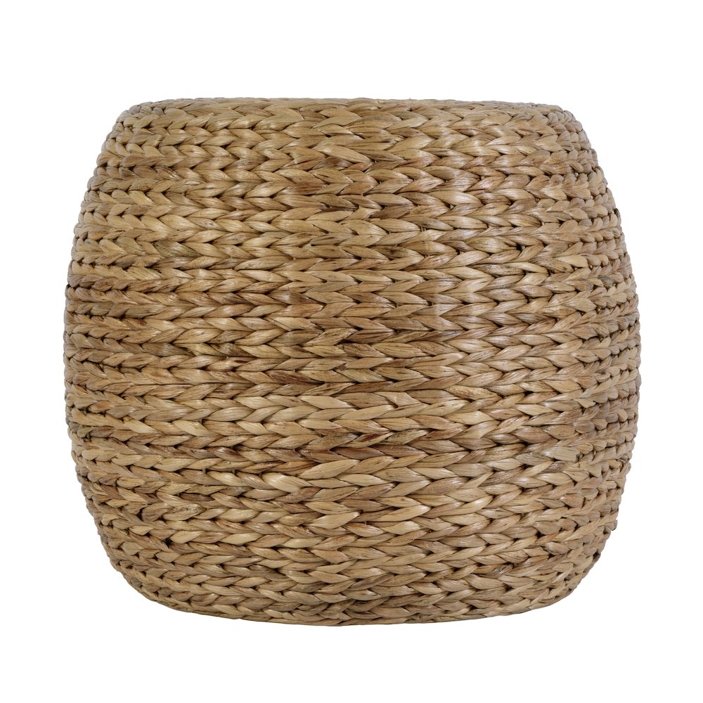 Portofino 22 in. W Water Hyacinth & Rattan Accent Stool, Natural