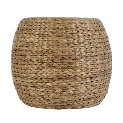 Portofino 22 in. W Water Hyacinth & Rattan Accent Stool, Natural