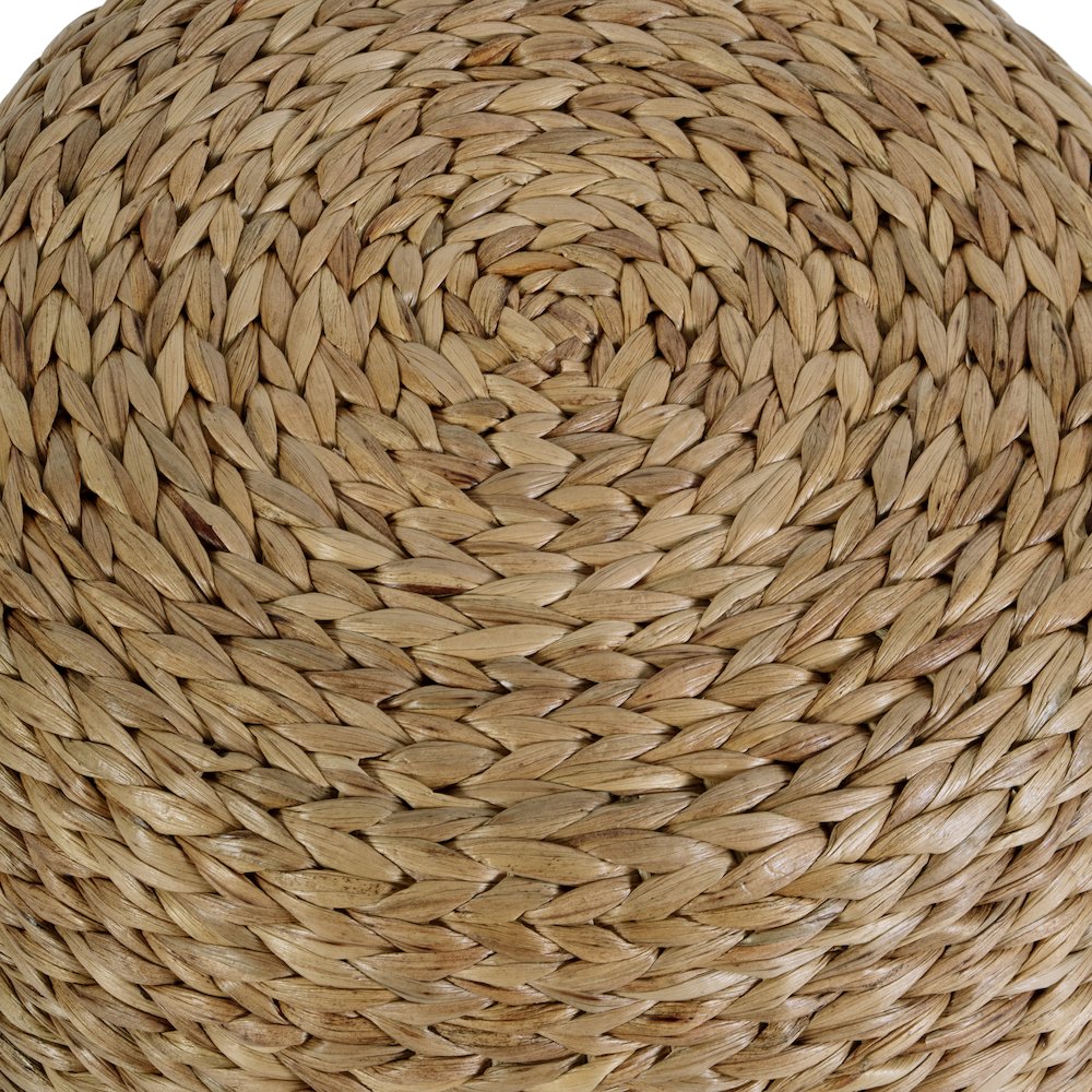 Portofino 22 in. W Water Hyacinth & Rattan Accent Stool, Natural