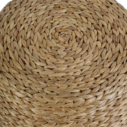 Portofino 22 in. W Water Hyacinth & Rattan Accent Stool, Natural