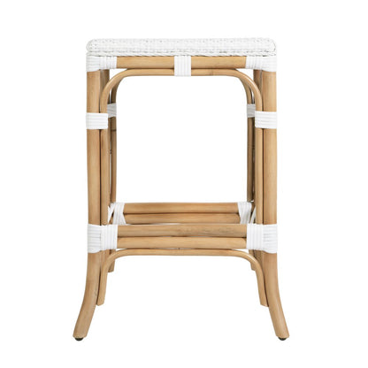 Laguna 24.5 in. Seat Height Rattan Counter Stool, Smooth White