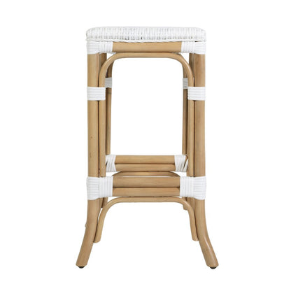 Laguna 24.5 in. Seat Height Rattan Counter Stool, Smooth White