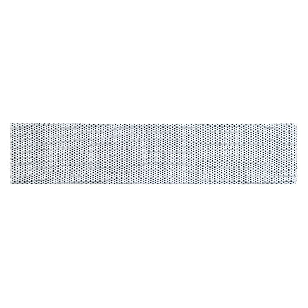 Laguna 66.5 in. W Rectangular Rattan Backless Accent Bench, White and Navy