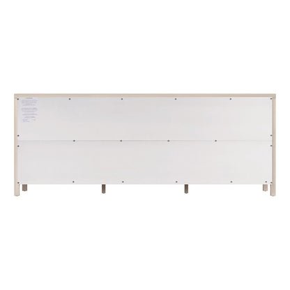 Nora 84 in. W Rectangular Wood 9 Drawer Dresser, Taupe