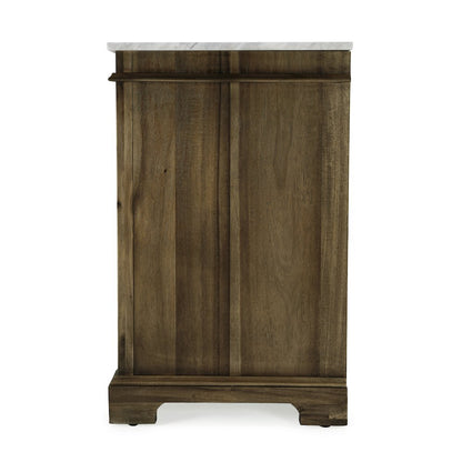 Rachelle 60 in. W Carrara Marble Top 6 Drawer Double Bathroom Vanity, Brown