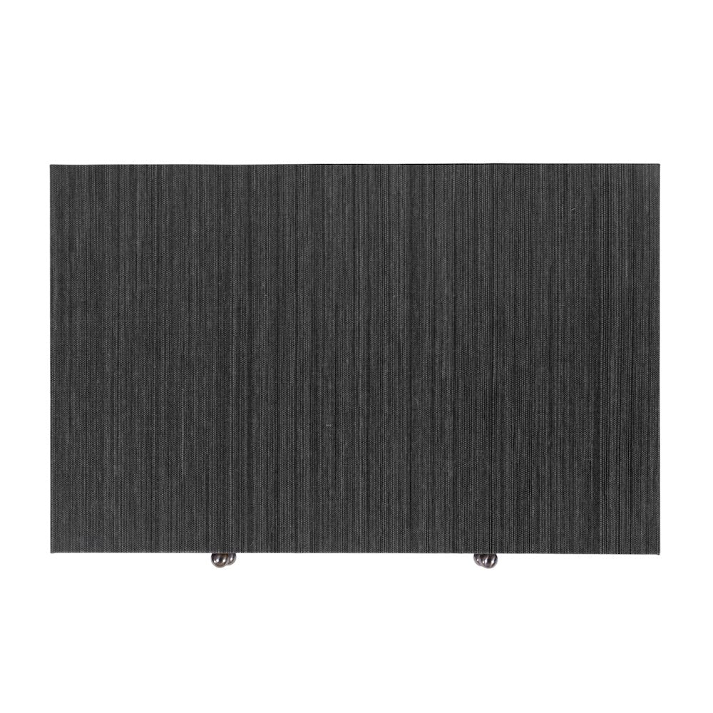 Nora 28 in. W Raffia 2 Drawer Nightstand with Top Open Shelf, Gray