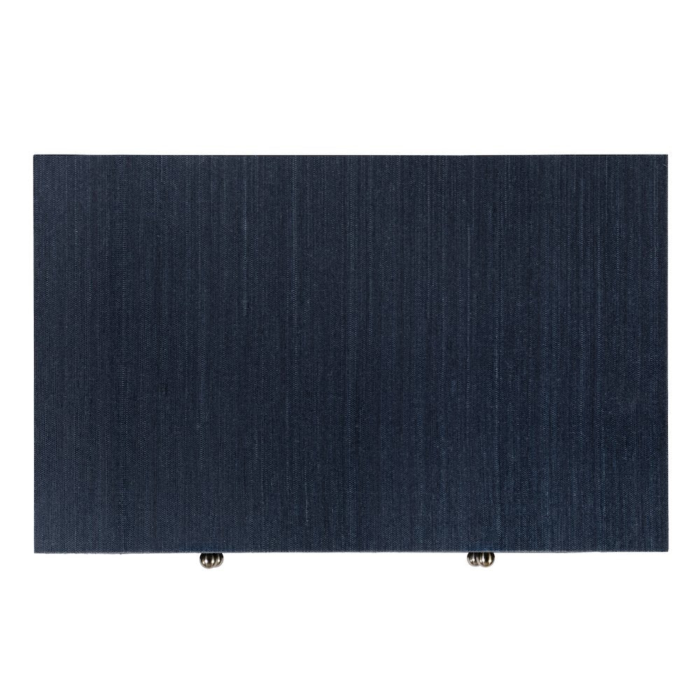 Nora 28 in. W Raffia 2 Drawer Nightstand with Top Open Shelf, Blue