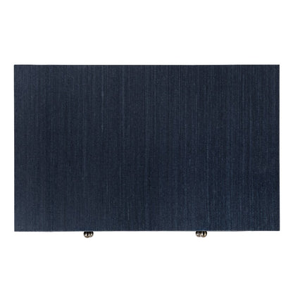 Nora 28 in. W Raffia 2 Drawer Nightstand with Top Open Shelf, Blue