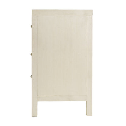 Nora 60 in. W Raffia 6 Drawer Dresser, Beige