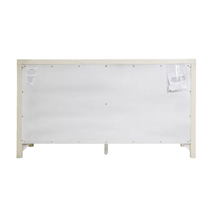 Nora 60 in. W Raffia 6 Drawer Dresser, Beige