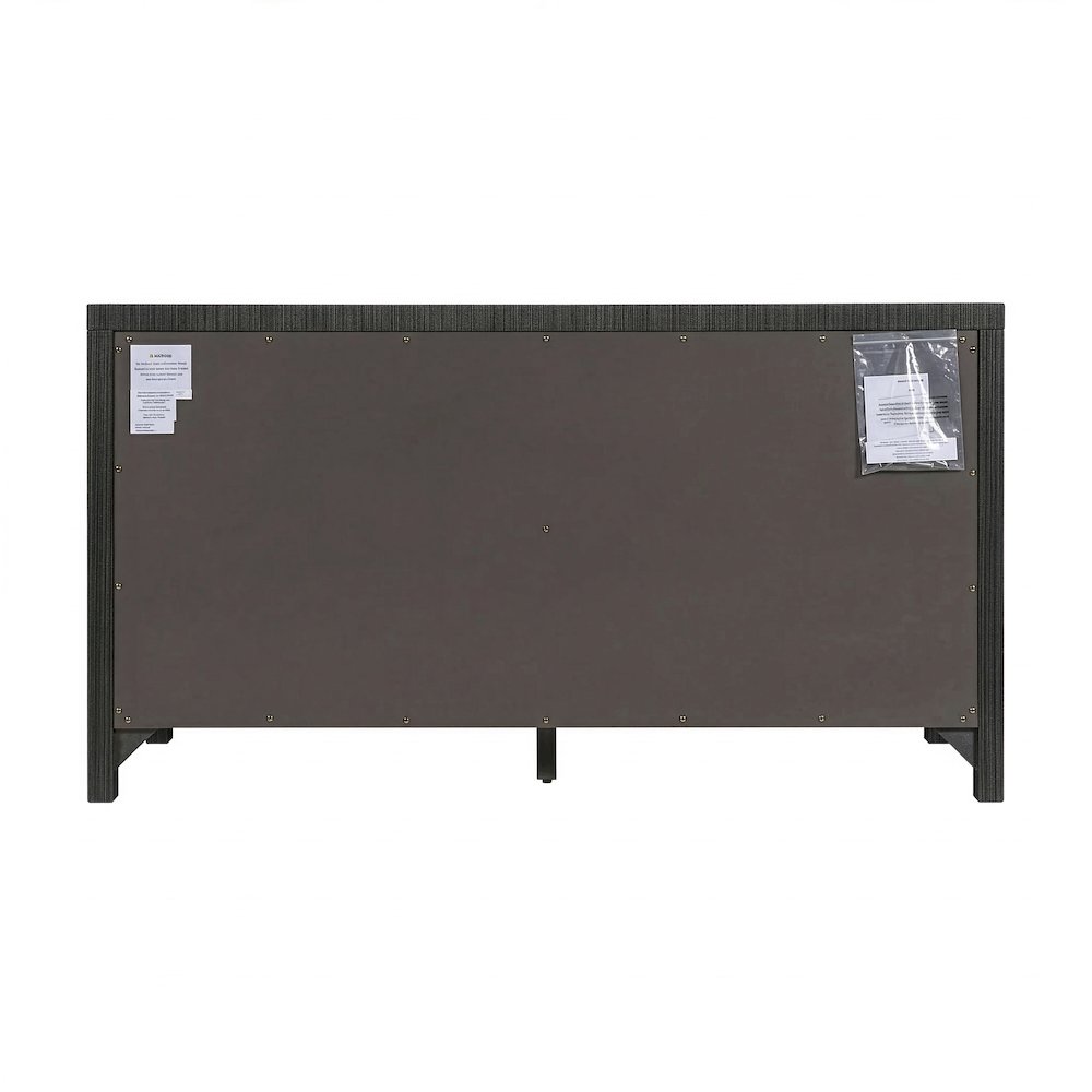 Nora 60 in. W Raffia 6 Drawer Dresser, Gray
