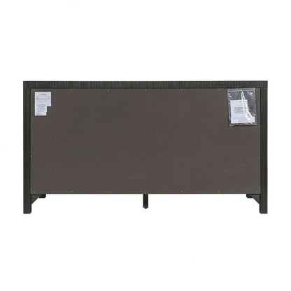 Nora 60 in. W Raffia 6 Drawer Dresser, Gray