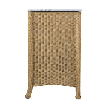 McLean 42 in. W Marble Top and Rattan 2 Drawer Single Bathroom Vanity, Natural