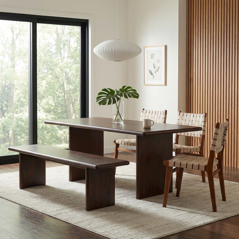 Halmstad 64 in. W Wood Dining Bench, Brown