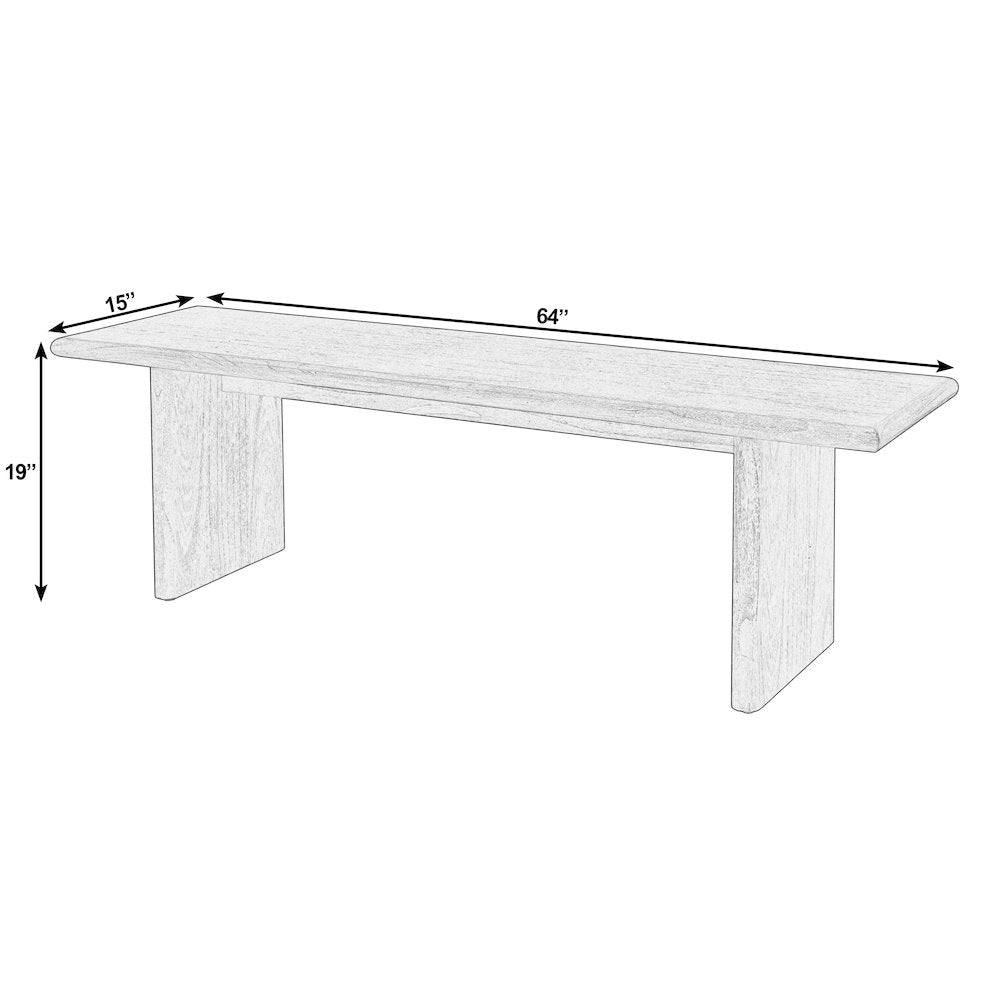 Halmstad 64 in. W Wood Dining Bench, Brown