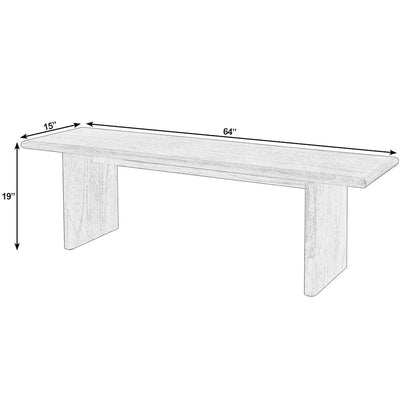 Halmstad 64 in. W Wood Dining Bench, Brown