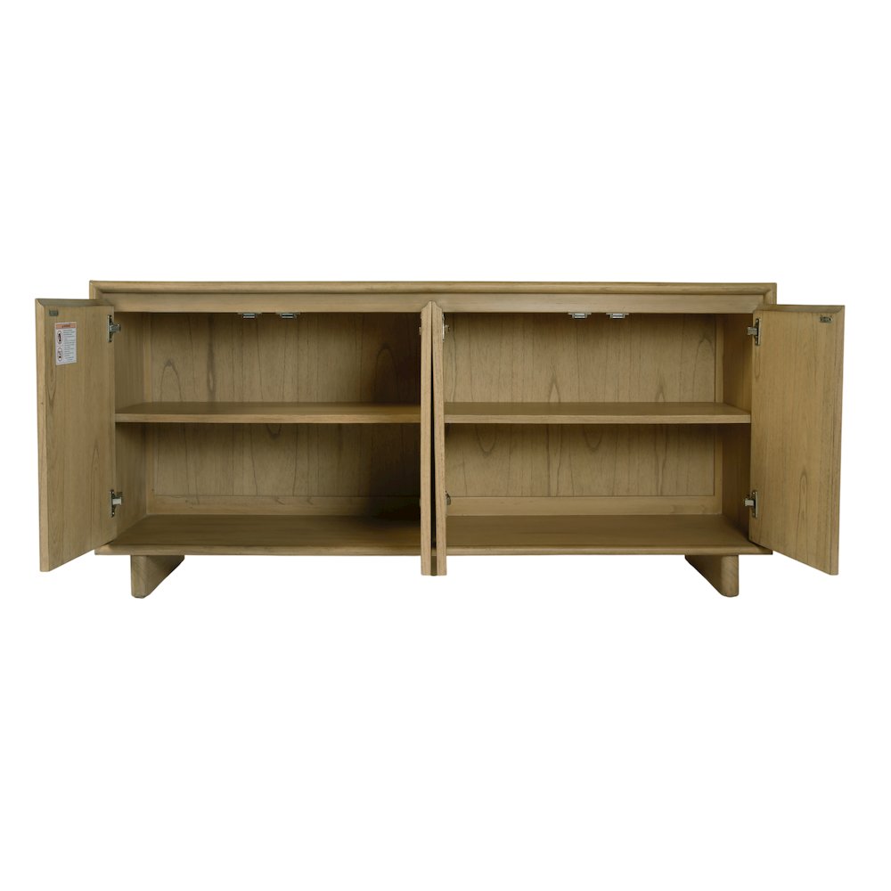 Halmstad 63 in. W Wood Sideboard with Interior Storage, Light Brown