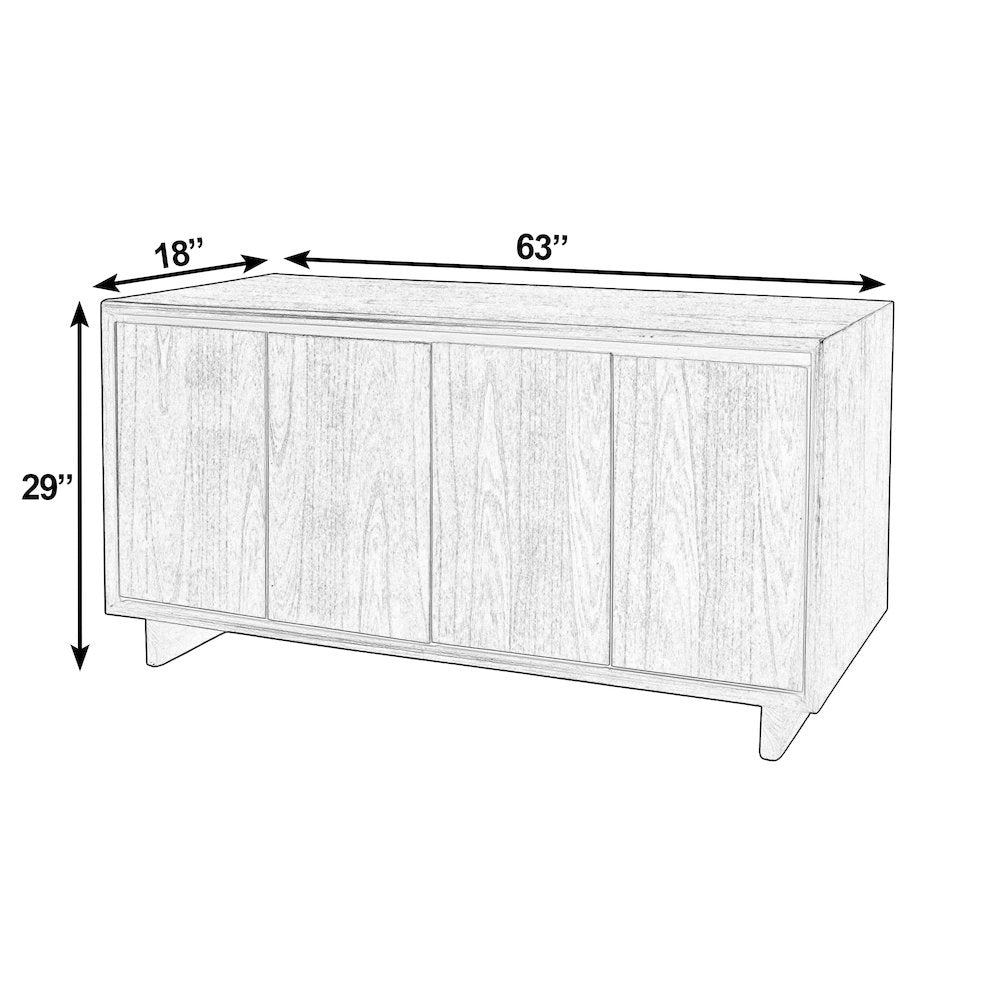 Halmstad 63 in. W Wood Sideboard with Interior Storage, Light Brown