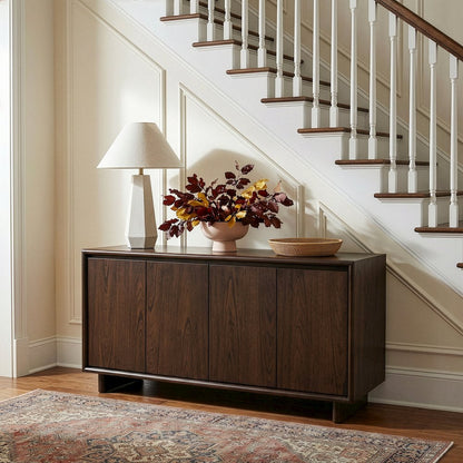 Halmstad 63 in. W Wood Sideboard with Interior Storage, Brown
