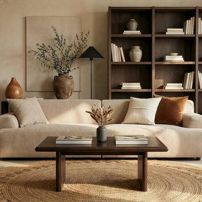 Halmstad 42 in. W Rectangular Wood Coffee Table, Brown
