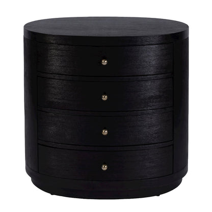 Nora 28 in. W Oval Wood 4 Drawer Nightstand, Coffee