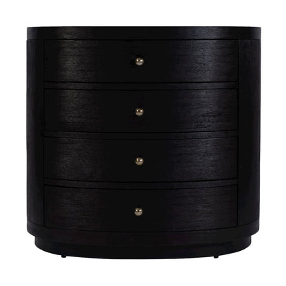 Nora 28 in. W Oval Wood 4 Drawer Nightstand, Coffee
