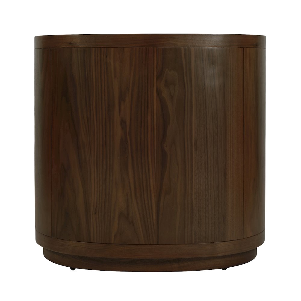 Nora 28 in. W Oval Wood 4 Drawer Nightstand, Walnut