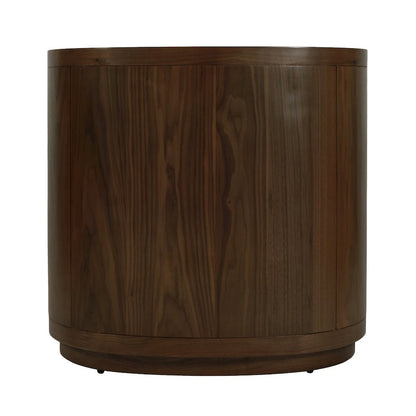 Nora 28 in. W Oval Wood 4 Drawer Nightstand, Walnut
