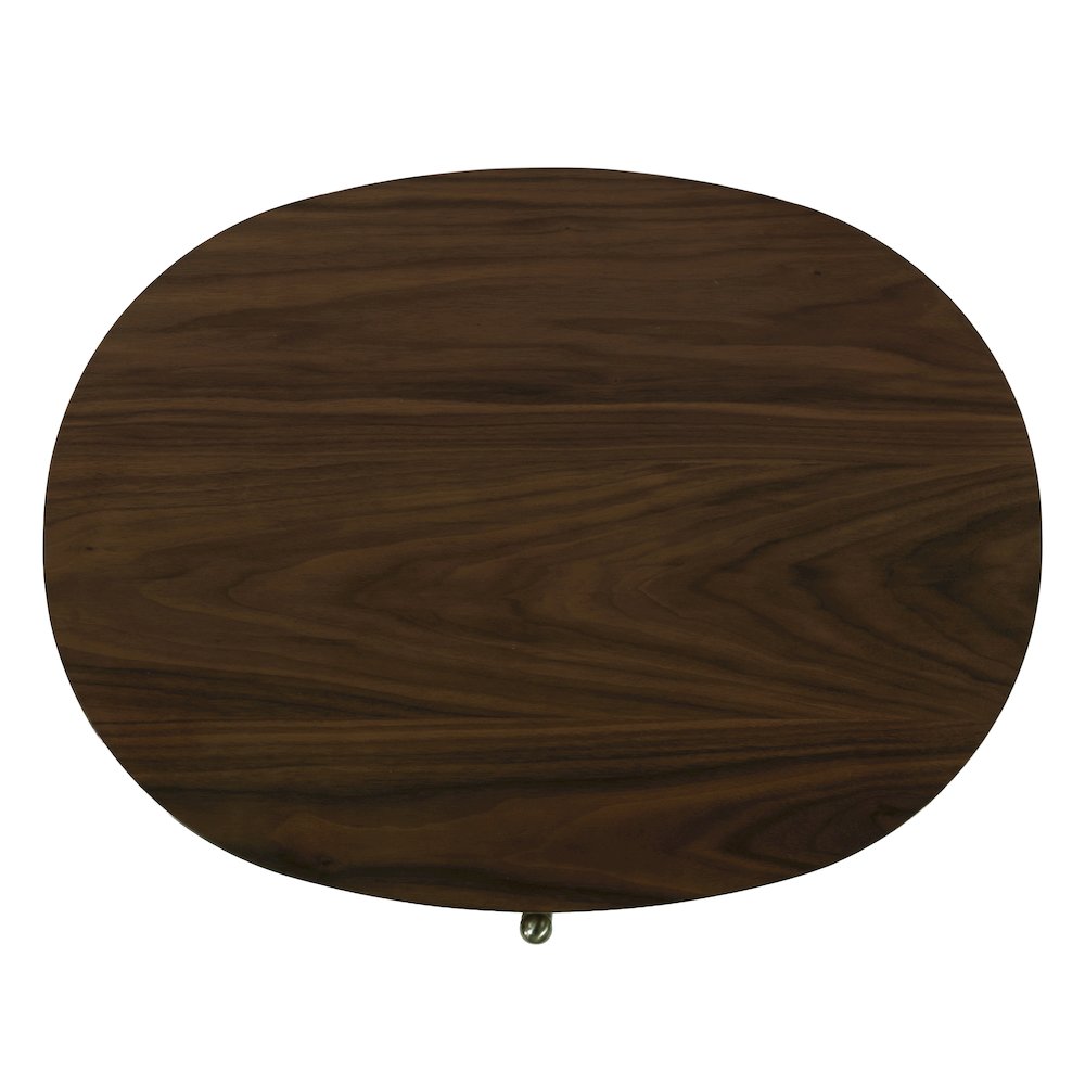 Nora 28 in. W Oval Wood 4 Drawer Nightstand, Walnut