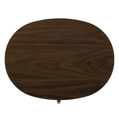Nora 28 in. W Oval Wood 4 Drawer Nightstand, Walnut