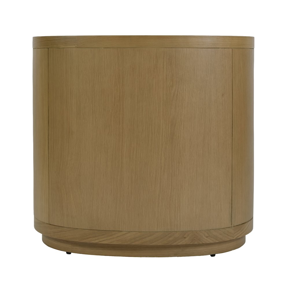 Nora 28 in. W Oval Wood 4 Drawer Nightstand, Natural