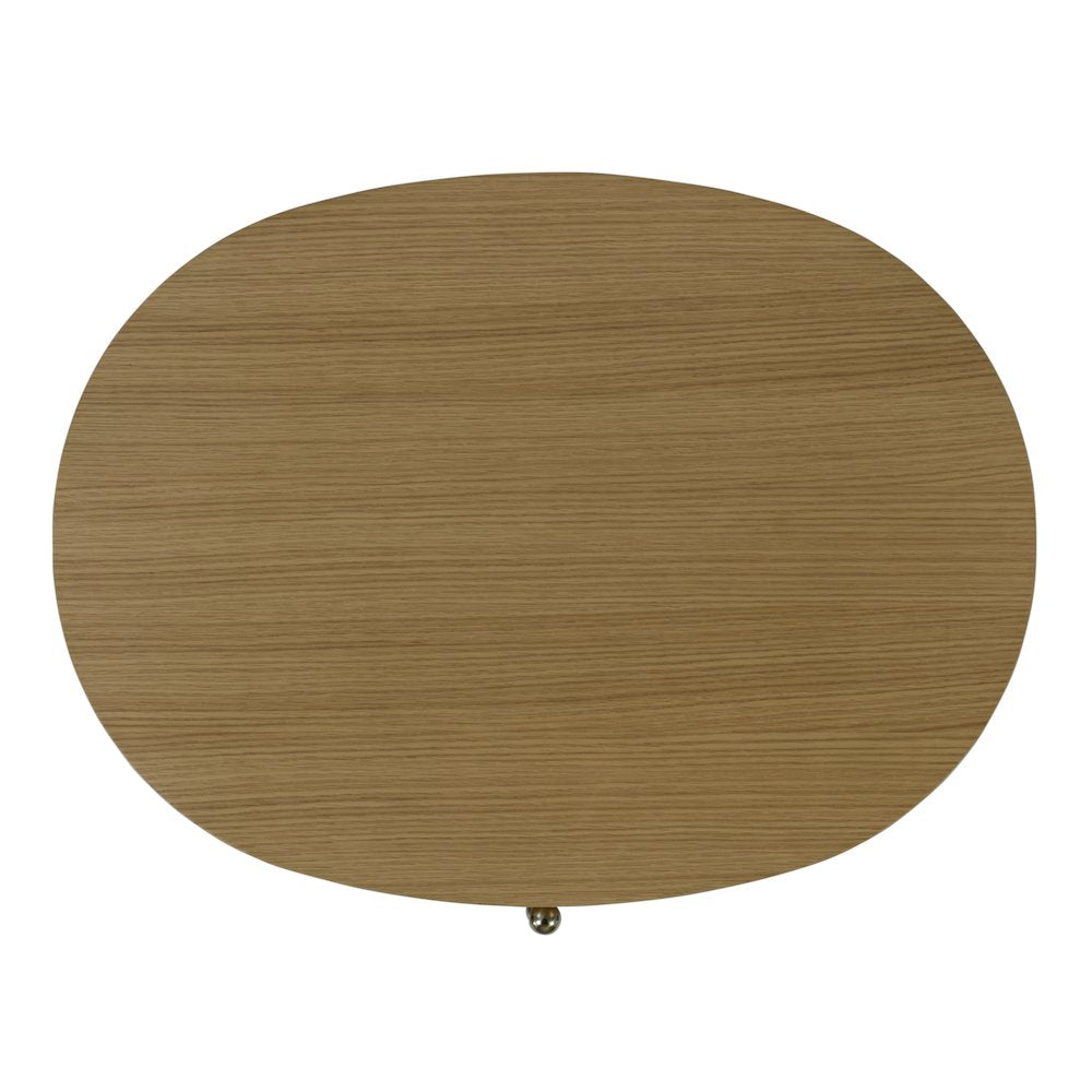 Nora 28 in. W Oval Wood 4 Drawer Nightstand, Natural