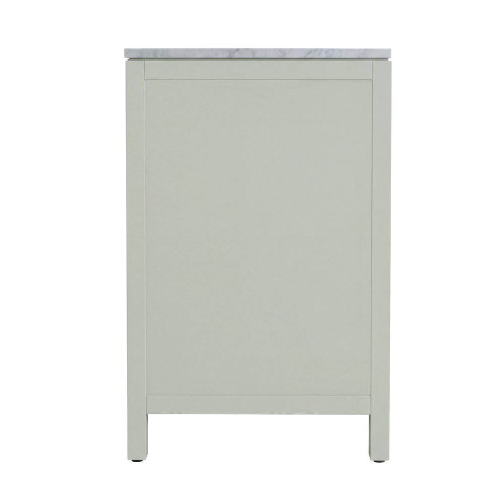 Nora 32 in. W Rectangular Wood & Marble Bathroom Vanity with Storage, Sage Green