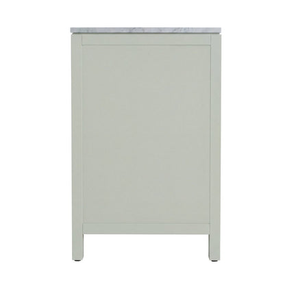 Nora 32 in. W Rectangular Wood & Marble Bathroom Vanity with Storage, Sage Green