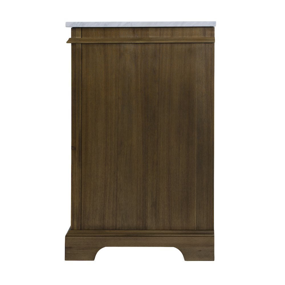 Rachelle 24 in. W Rectangular Wood & Marble Bathroom Vanity with Storage, Brown