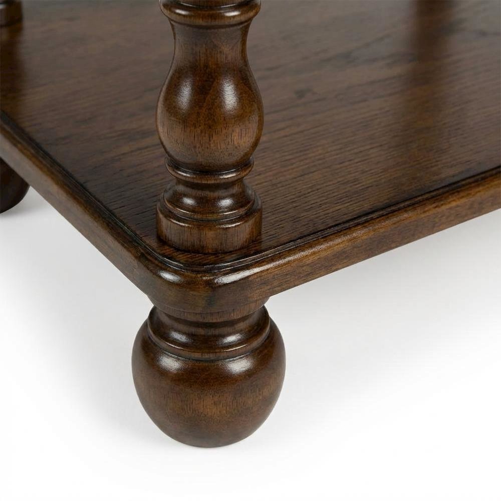 Traditional Library Stand with Storage, Wood Writing Desk, Vintage Oak