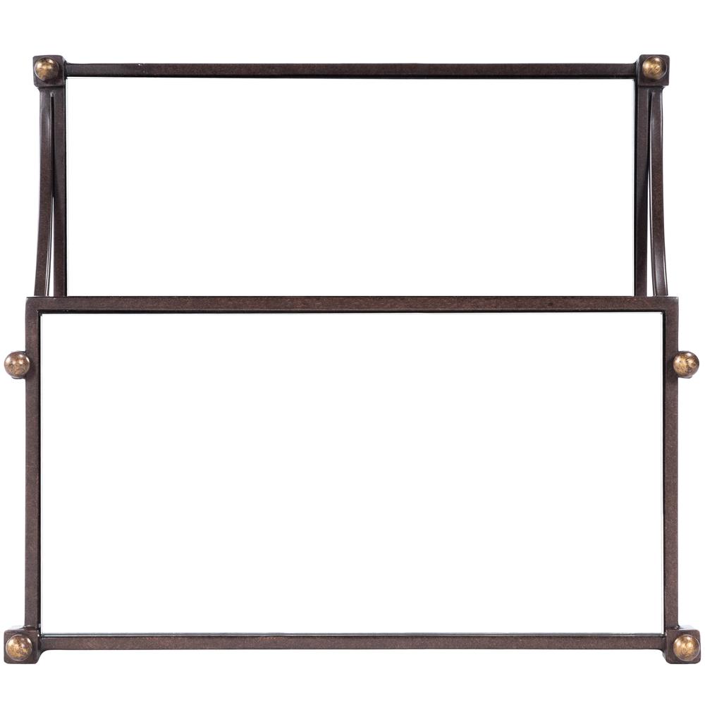 Peninsula Mirrored & Side Table, Bronze