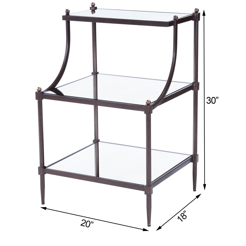 Peninsula Mirrored & Side Table, Bronze